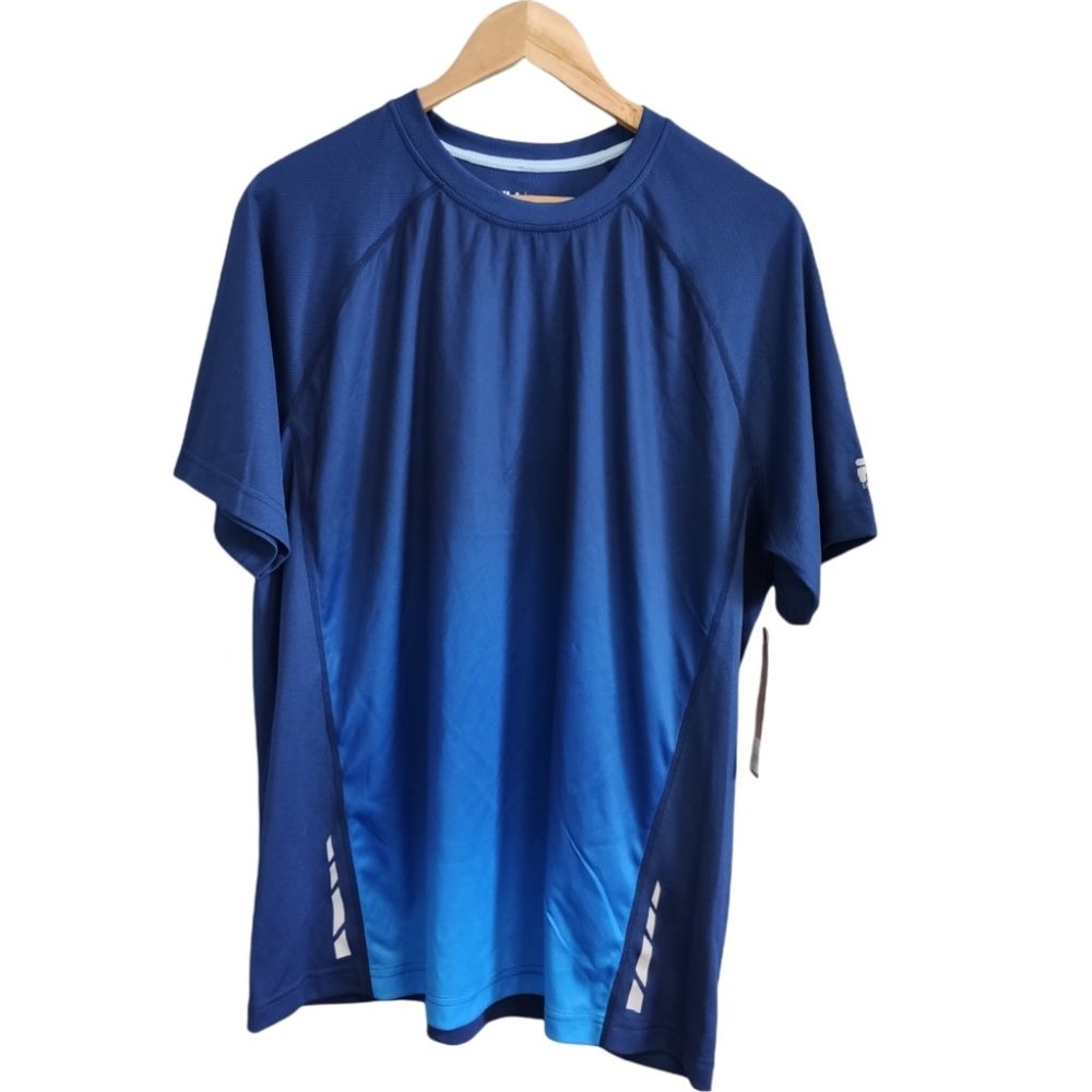 Fila Sport Moisture Wicking Sport Short Sleeve Top Blue Size Large